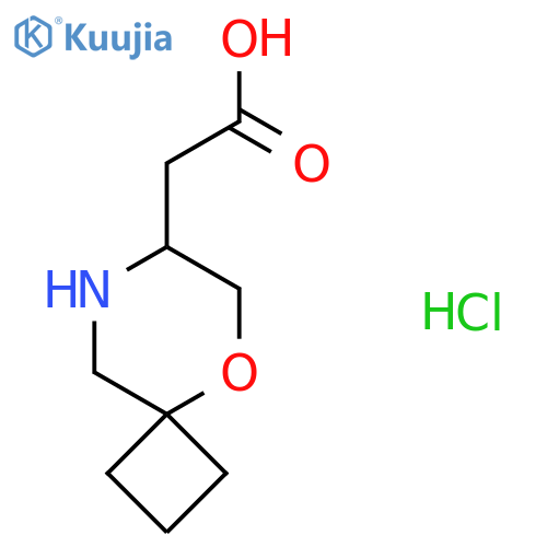 2-{5-Oxa-8-azaspiro[3.5]nonan-7-yl}acetic acid hydrochloride structure