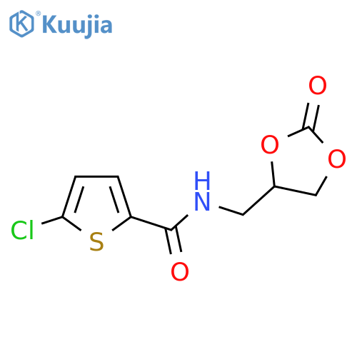 5-chloro-N-[(2-oxo-1,3-dioxolan-4-yl)methyl]thiophene-2-carboxamide structure