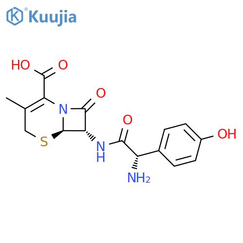 (6R,7S)-7-(2S)-2-amino-2-(4-hydroxyphenyl)acetamido-3-methyl-8-oxo-5-thia-1-azabicyclo4.2.0oct-2-ene-2-carboxylic acid structure