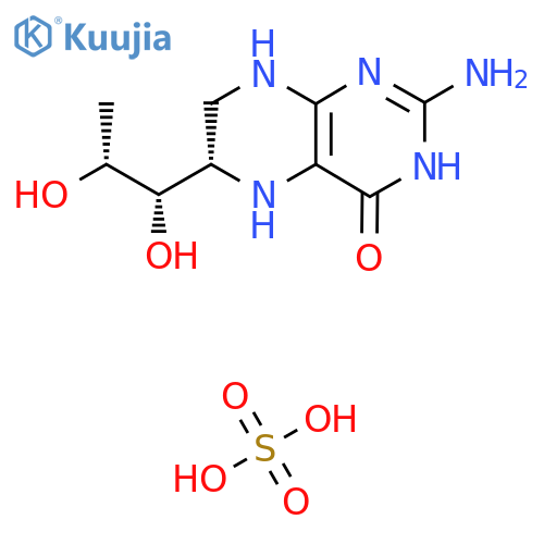 (6S)-2-amino-6-(1S,2R)-1,2-dihydroxypropyl-1,4,5,6,7,8-hexahydropteridin-4-one, sulfuric acid structure
