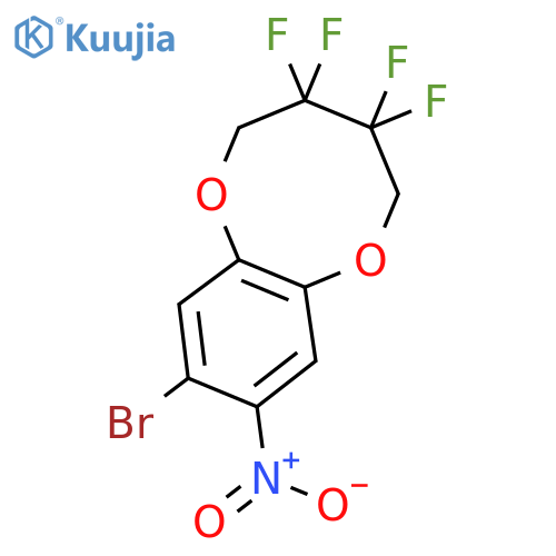 8-Bromo-3,3,4,4-tetrafluoro-9-nitro-2,3,4,5-tetrahydro-1,6-benzodioxocine structure