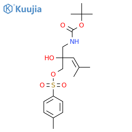 tert-butyl N-(2-hydroxy-4-methyl-2-{[(4-methylbenzenesulfonyl)oxy]methyl}pent-3-en-1-yl)carbamate structure