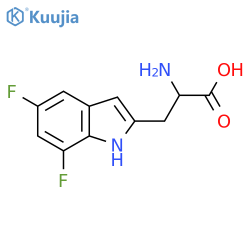 2-amino-3-(5,7-difluoro-1H-indol-2-yl)propanoic acid structure