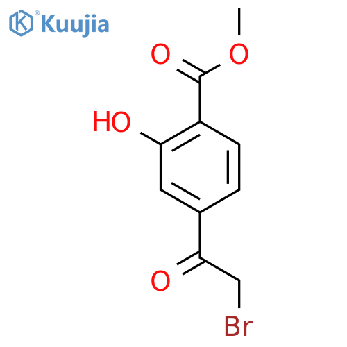 Benzoic acid, 4-(bromoacetyl)-2-hydroxy-, methyl ester structure