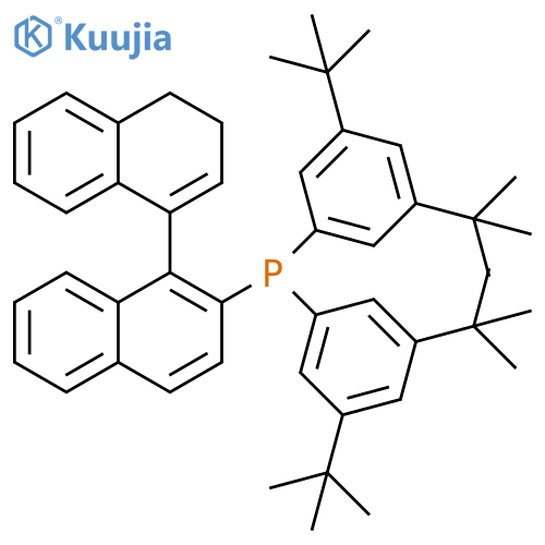 (R)-Bis(3,5-di-tert-butylphenyl)(3',4'-dihydro-[1,1'-binaphthalen]-2-yl)phosphane structure