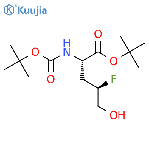 tert-butyl (2S,4R)-2-{[(tert-butoxy)carbonyl]amino}-4-fluoro-5-hydroxypentanoate structure