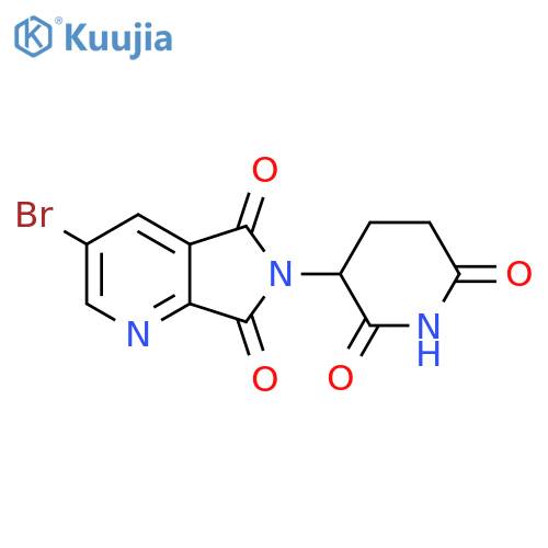 3-{3-bromo-5,7-dioxo-5H,6H,7H-pyrrolo[3,4-b]pyridin-6-yl}piperidine-2,6-dione structure