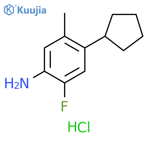 4-cyclopentyl-2-fluoro-5-methylaniline hydrochloride structure