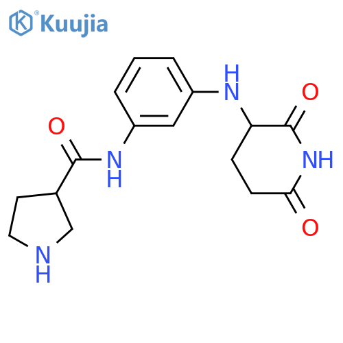 N-{3-[(2,6-dioxopiperidin-3-yl)amino]phenyl}pyrrolidine-3-carboxamide structure