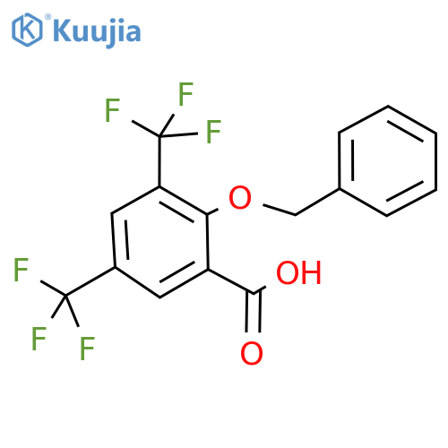 2-(Benzyloxy)-3,5-bis(trifluoromethyl)benzoic acid structure