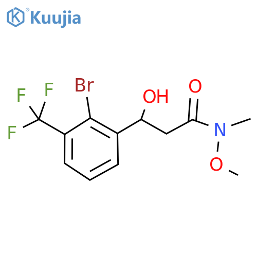 3-(2-Bromo-3-(trifluoromethyl)phenyl)-3-hydroxy-N-methoxy-N-methylpropanamide structure