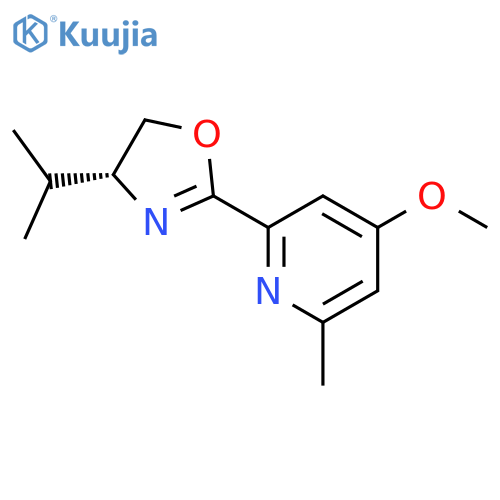 (R)-4-Isopropyl-2-(4-methoxy-6-methylpyridin-2-yl)-4,5-dihydrooxazole structure