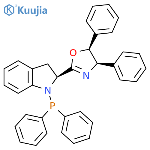 (4R,5S)-2-((S)-1-(Diphenylphosphanyl)indolin-2-yl)-4,5-diphenyl-4,5-dihydrooxazole structure