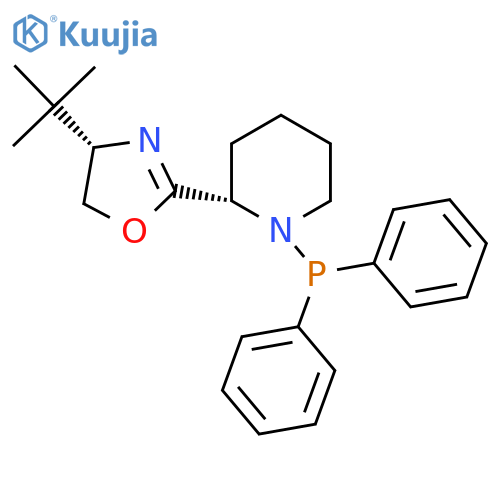 (S)-4-(tert-Butyl)-2-((S)-1-(diphenylphosphanyl)piperidin-2-yl)-4,5-dihydrooxazole structure