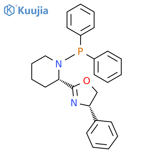 (S)-2-((S)-1-(Diphenylphosphanyl)piperidin-2-yl)-4-phenyl-4,5-dihydrooxazole structure