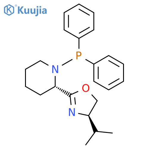 (R)-2-((S)-1-(Diphenylphosphanyl)piperidin-2-yl)-4-isopropyl-4,5-dihydrooxazole structure
