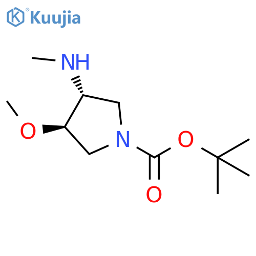 tert-butyl trans-3-methoxy-4-(methylamino)pyrrolidine-1-carboxylate structure