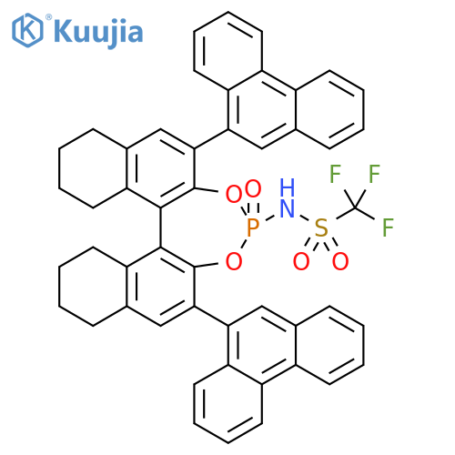 (11BS)-1,1,1-trifluoro-N-(4-oxido-2,6-di(phenanthren-9-yl)-8,9,10,11,12,13,14,15-octahydrodinaphtho[2,1-d:1',2'-f][1,3,2]dioxaphosphepin-4-yl)methanesulfonamide structure