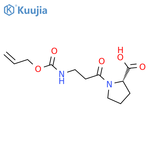 (2S)-1-(3-{[(prop-2-en-1-yloxy)carbonyl]amino}propanoyl)pyrrolidine-2-carboxylic acid structure