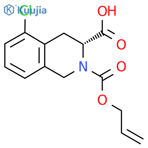 (3R)-5-chloro-2-[(prop-2-en-1-yloxy)carbonyl]-1,2,3,4-tetrahydroisoquinoline-3-carboxylic acid structure