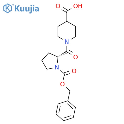 1-[(2R)-1-[(benzyloxy)carbonyl]pyrrolidine-2-carbonyl]piperidine-4-carboxylic acid structure