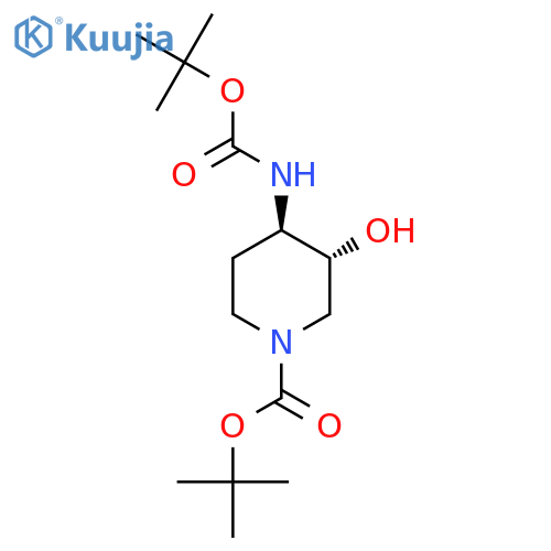 tert-butyl (3R,4R)-4-{[(tert-butoxy)carbonyl]amino}-3-hydroxypiperidine-1-carboxylate structure