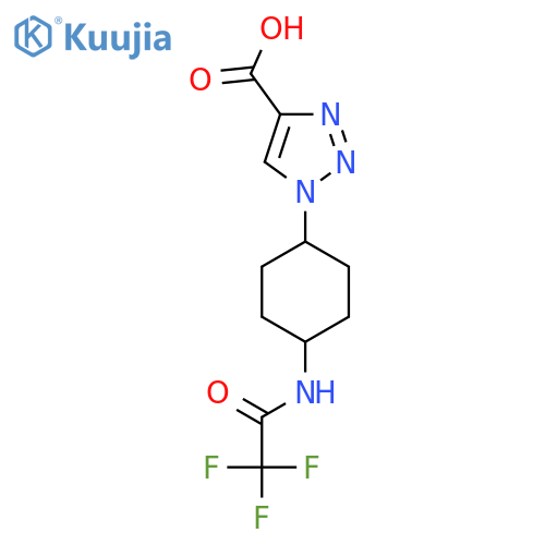 1-[(1s,4s)-4-(2,2,2-trifluoroacetamido)cyclohexyl]-1H-1,2,3-triazole-4-carboxylic acid structure