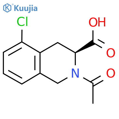 (3S)-2-acetyl-5-chloro-1,2,3,4-tetrahydroisoquinoline-3-carboxylic acid structure