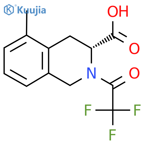 (3R)-5-methyl-2-(2,2,2-trifluoroacetyl)-1,2,3,4-tetrahydroisoquinoline-3-carboxylic acid structure