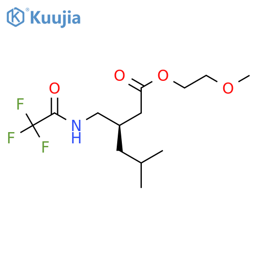 2-methoxyethyl (3S)-5-methyl-3-[(2,2,2-trifluoroacetamido)methyl]hexanoate structure