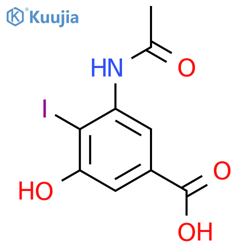 3-Acetamido-5-hydroxy-4-iodobenzoic acid structure