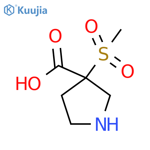 3-Methanesulfonylpyrrolidine-3-carboxylic acid structure