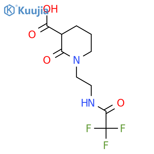 2-Oxo-1-[2-(2,2,2-trifluoroacetamido)ethyl]piperidine-3-carboxylic acid structure