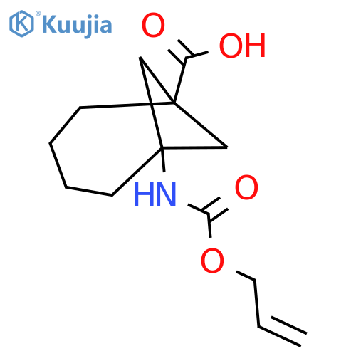6-{[(Prop-2-en-1-yloxy)carbonyl]amino}bicyclo[4.1.1]octane-1-carboxylic acid structure