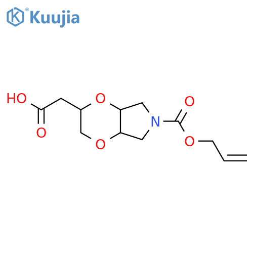 2-{6-[(prop-2-en-1-yloxy)carbonyl]-hexahydro-2H-[1,4]dioxino[2,3-c]pyrrol-2-yl}acetic acid structure