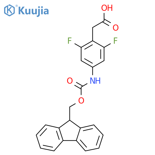 2-[4-({[(9H-fluoren-9-yl)methoxy]carbonyl}amino)-2,6-difluorophenyl]acetic acid structure