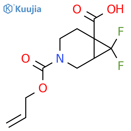 7,7-Difluoro-3-[(prop-2-en-1-yloxy)carbonyl]-3-azabicyclo[4.1.0]heptane-6-carboxylic acid structure