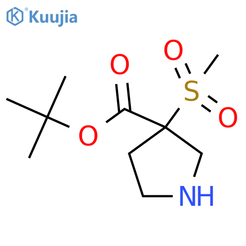 Tert-butyl 3-methanesulfonylpyrrolidine-3-carboxylate structure