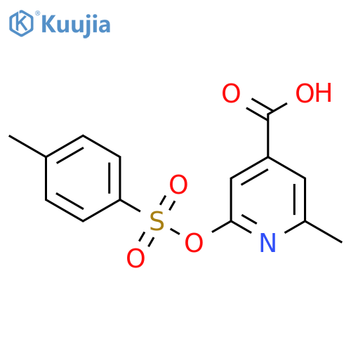 2-Methyl-6-[(4-methylbenzenesulfonyl)oxy]pyridine-4-carboxylic acid structure
