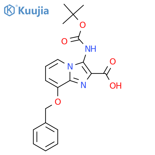 8-(Benzyloxy)-3-{[(tert-butoxy)carbonyl]amino}imidazo[1,2-a]pyridine-2-carboxylic acid structure