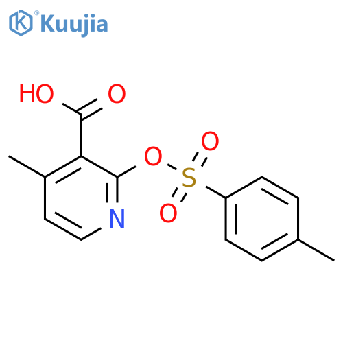 4-Methyl-2-[(4-methylbenzenesulfonyl)oxy]pyridine-3-carboxylic acid structure