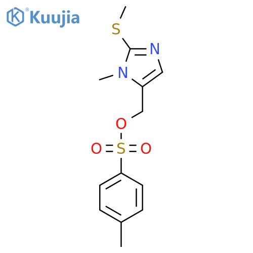 [1-methyl-2-(methylsulfanyl)-1H-imidazol-5-yl]methyl 4-methylbenzene-1-sulfonate structure