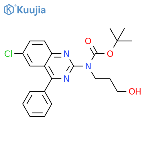 tert-butyl N-(6-chloro-4-phenylquinazolin-2-yl)-N-(3-hydroxypropyl)carbamate structure