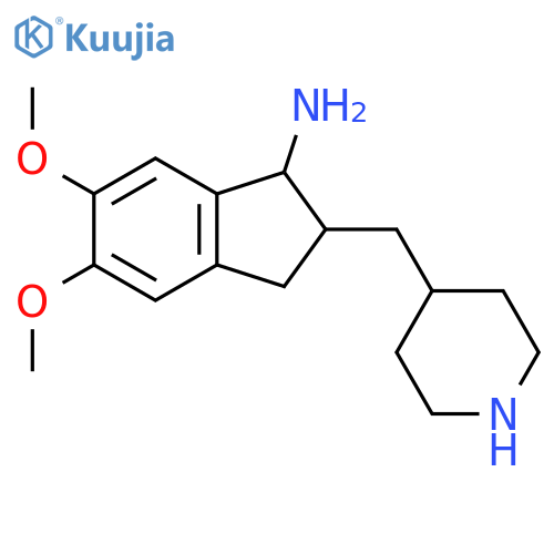 5,6-dimethoxy-2-[(piperidin-4-yl)methyl]-2,3-dihydro-1H-inden-1-amine structure