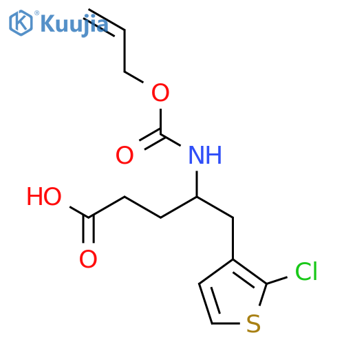 5-(2-Chlorothiophen-3-yl)-4-{[(prop-2-en-1-yloxy)carbonyl]amino}pentanoic acid structure