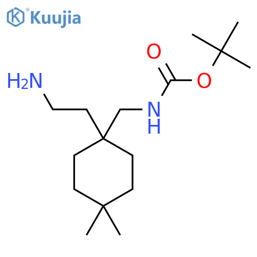 tert-butyl N-{[1-(2-aminoethyl)-4,4-dimethylcyclohexyl]methyl}carbamate structure
