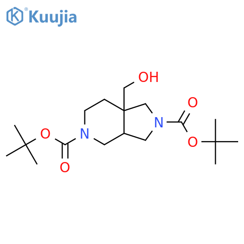 2,5-di-tert-butyl 7a-(hydroxymethyl)-octahydro-1H-pyrrolo[3,4-c]pyridine-2,5-dicarboxylate structure