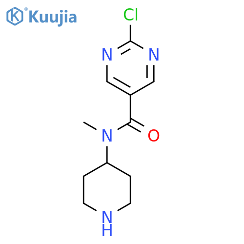 2-chloro-N-methyl-N-(piperidin-4-yl)pyrimidine-5-carboxamide structure