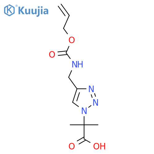 2-methyl-2-[4-({[(prop-2-en-1-yloxy)carbonyl]amino}methyl)-1H-1,2,3-triazol-1-yl]propanoic acid structure