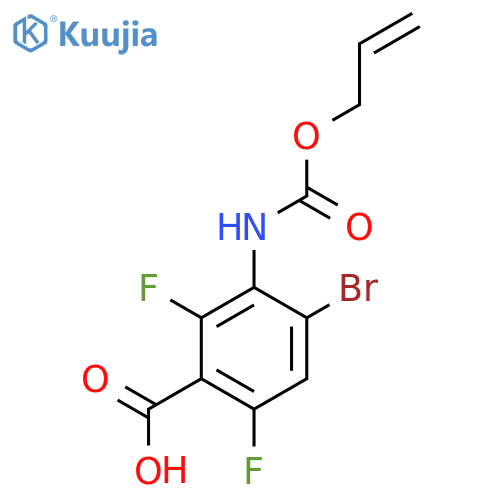 4-Bromo-2,6-difluoro-3-{[(prop-2-en-1-yloxy)carbonyl]amino}benzoic acid structure